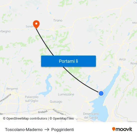 Toscolano-Maderno to Poggiridenti map