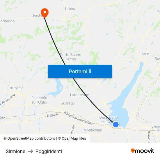Sirmione to Poggiridenti map