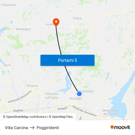 Villa Carcina to Poggiridenti map