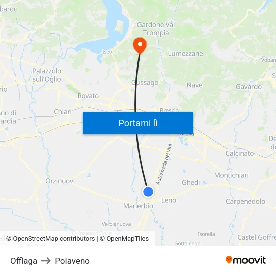 Offlaga to Polaveno map