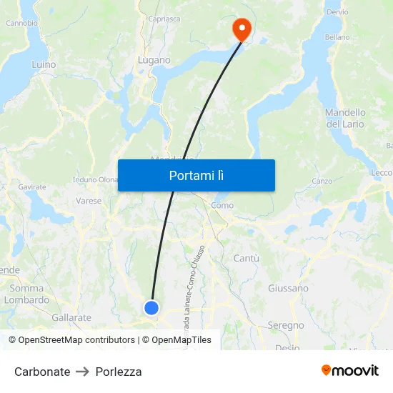 Carbonate to Porlezza map