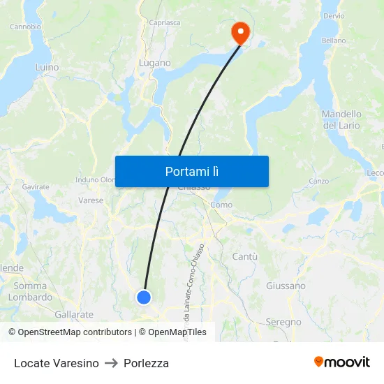 Locate Varesino to Porlezza map