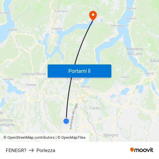FENEGR? to Porlezza map
