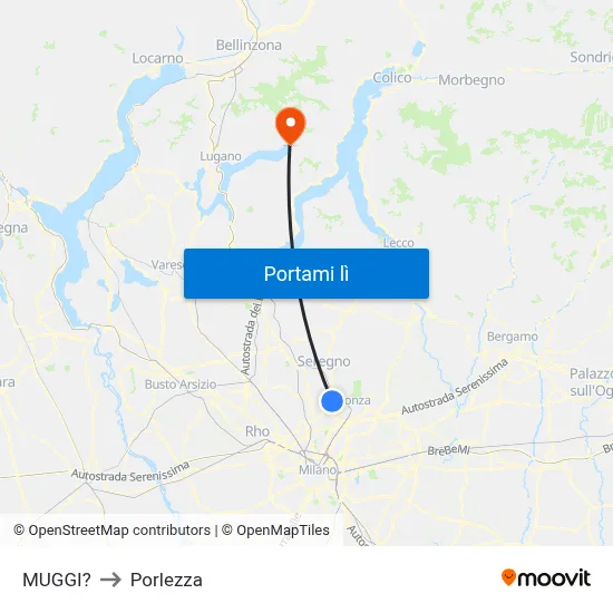 MUGGI? to Porlezza map
