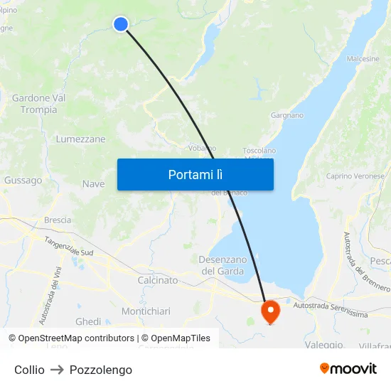 Collio to Pozzolengo map