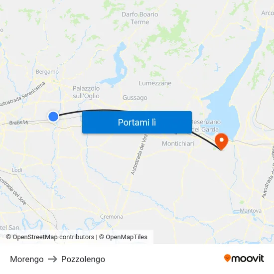 Morengo to Pozzolengo map