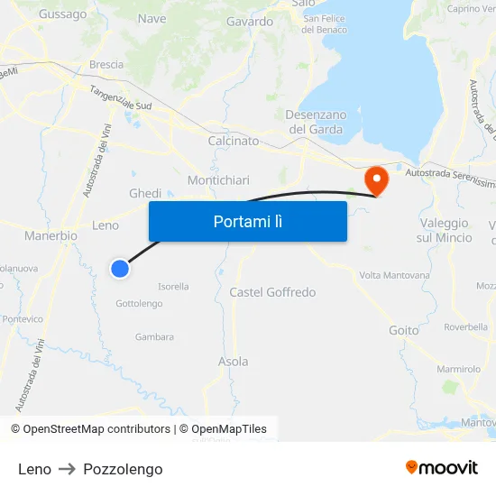 Leno to Pozzolengo map