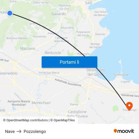 Nave to Pozzolengo map