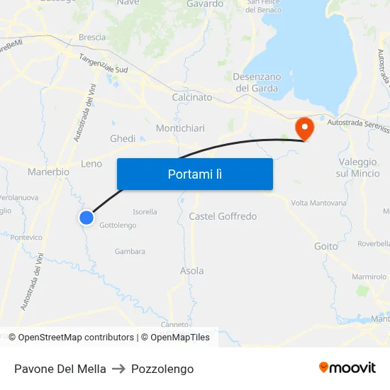 Pavone Del Mella to Pozzolengo map