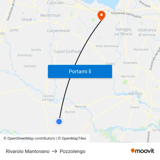 Rivarolo Mantovano to Pozzolengo map