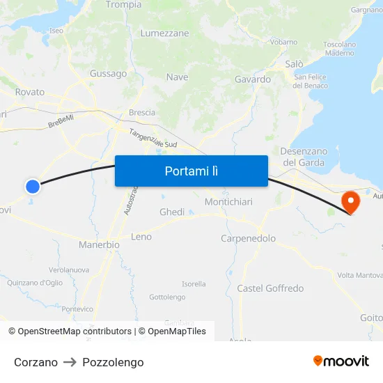 Corzano to Pozzolengo map
