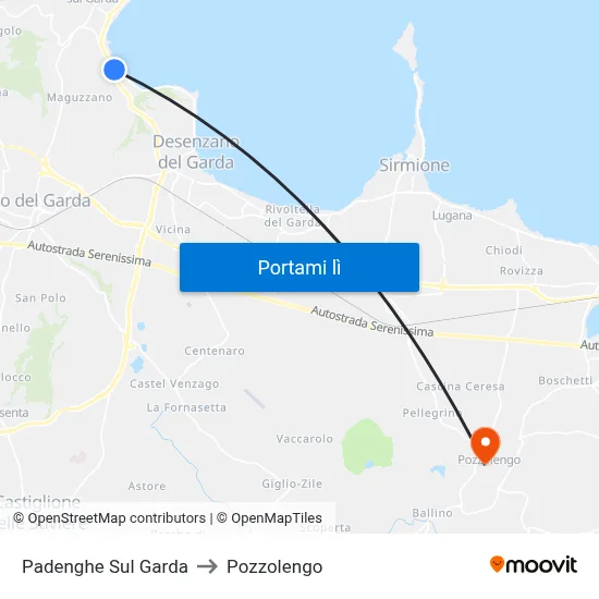 Padenghe Sul Garda to Pozzolengo map