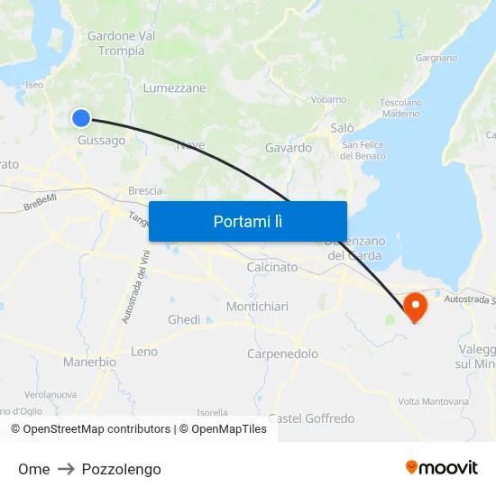 Ome to Pozzolengo map