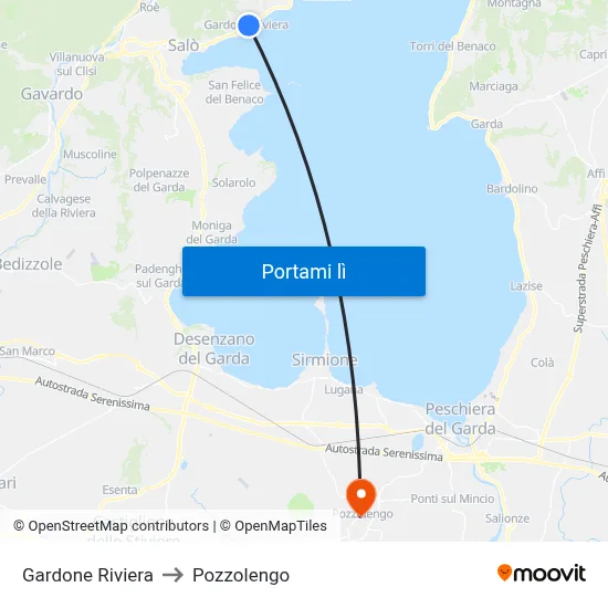 Gardone Riviera to Pozzolengo map