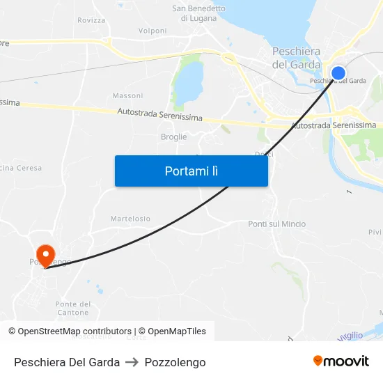 Peschiera Del Garda to Pozzolengo map
