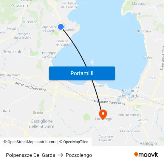 Polpenazze Del Garda to Pozzolengo map