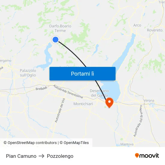 Pian Camuno to Pozzolengo map