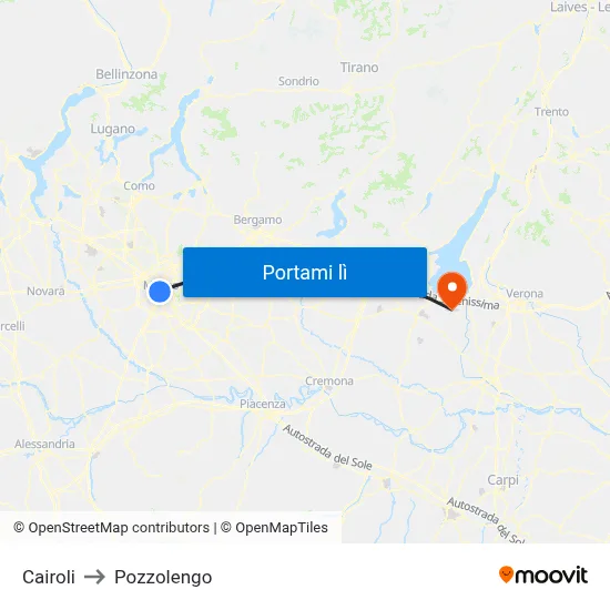 Cairoli to Pozzolengo map