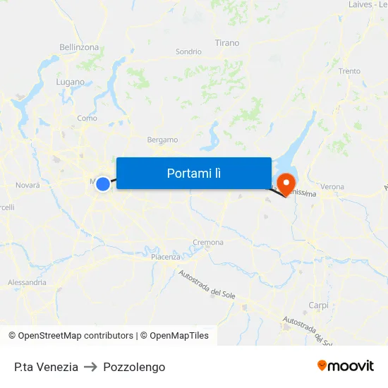 P.ta Venezia to Pozzolengo map