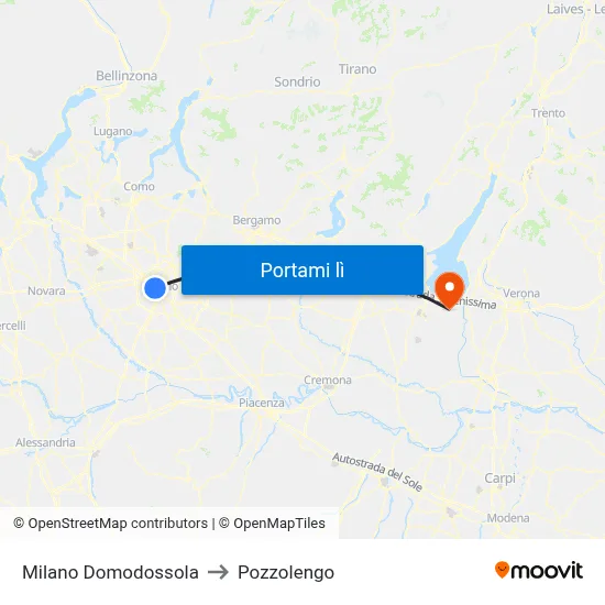 Milano Domodossola to Pozzolengo map