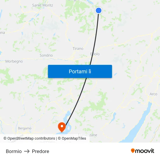 Bormio to Predore map