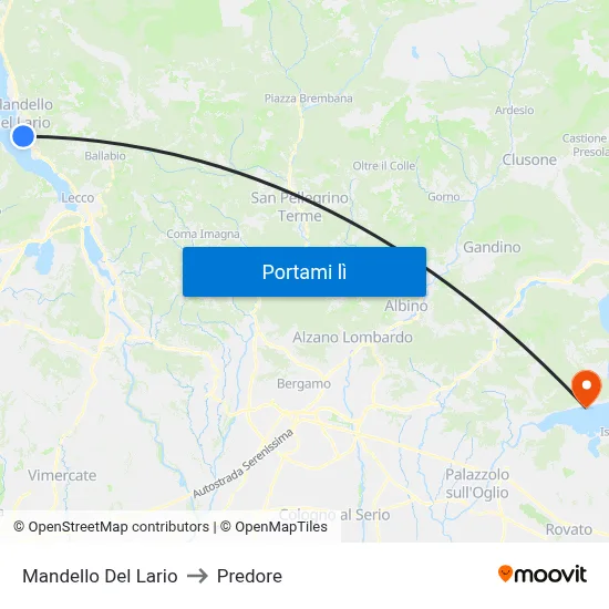 Mandello Del Lario to Predore map