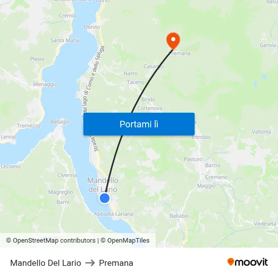 Mandello Del Lario to Premana map