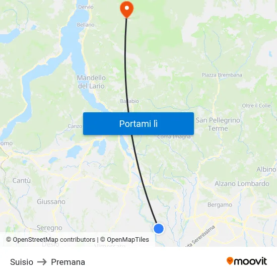 Suisio to Premana map