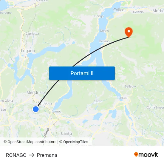 RONAGO to Premana map