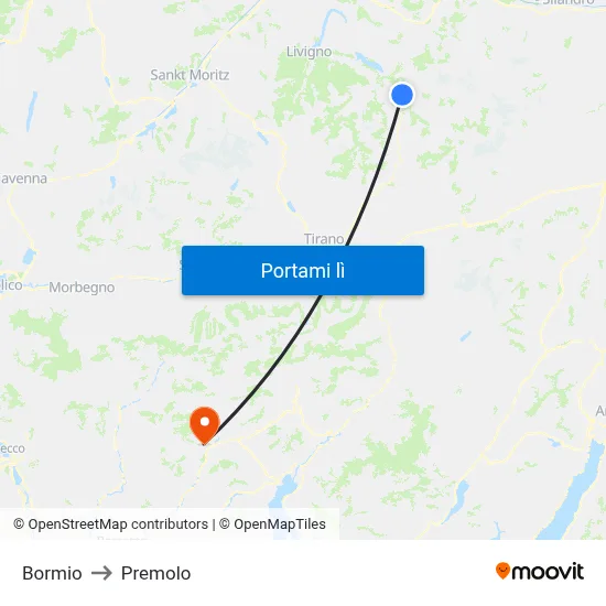 Bormio to Premolo map