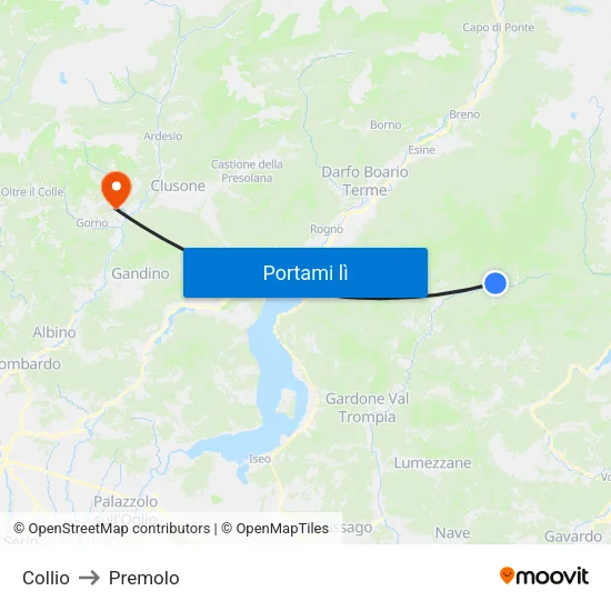 Collio to Premolo map