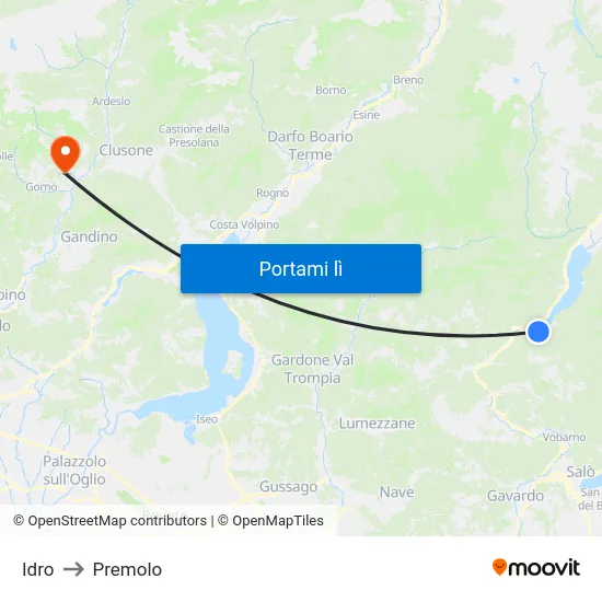 Idro to Premolo map