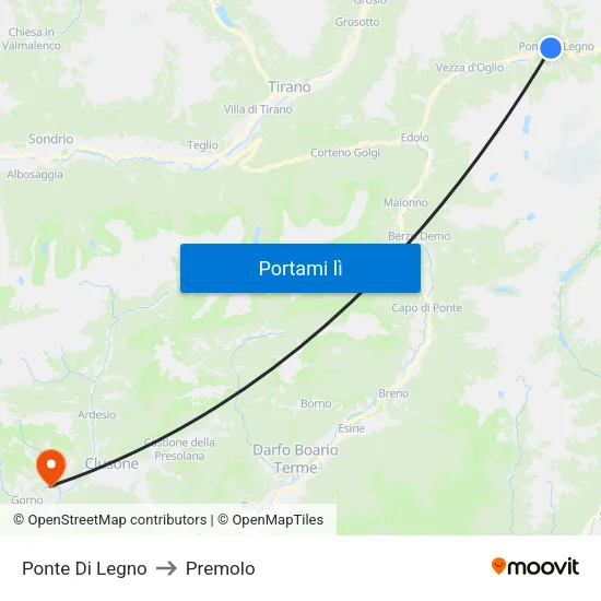 Ponte Di Legno to Premolo map