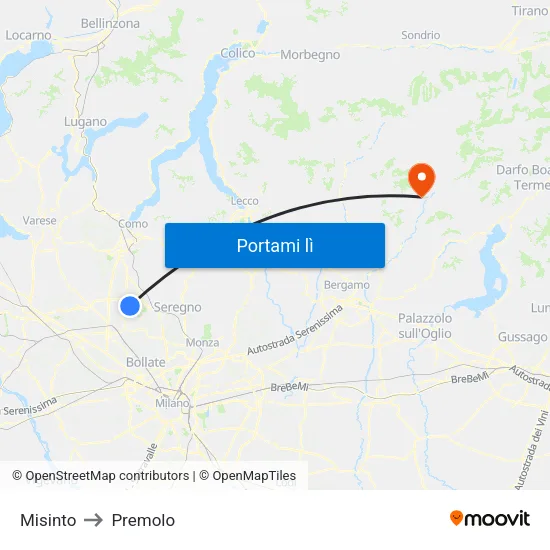 Misinto to Premolo map