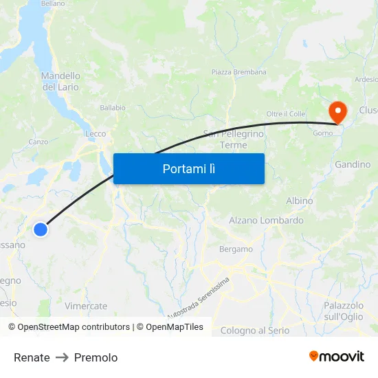 Renate to Premolo map