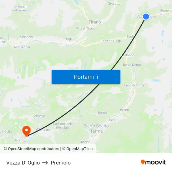 Vezza D' Oglio to Premolo map