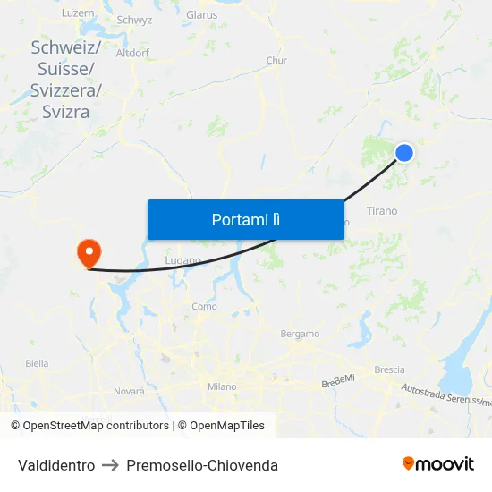 Valdidentro to Premosello-Chiovenda map