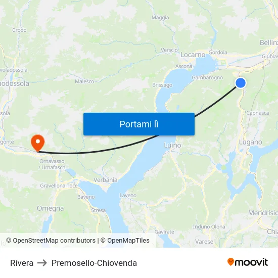 Rivera to Premosello-Chiovenda map