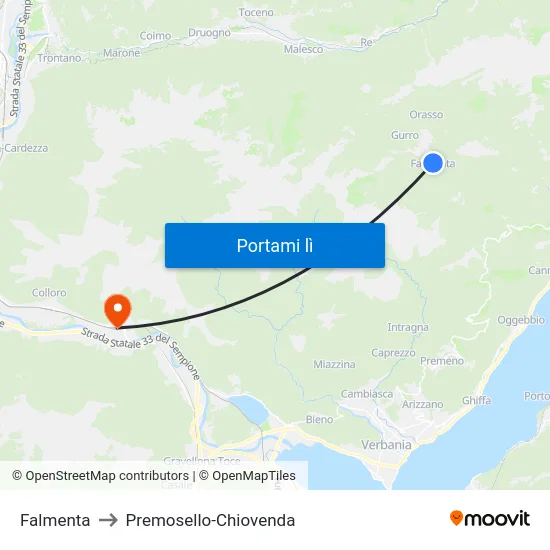 Falmenta to Premosello-Chiovenda map