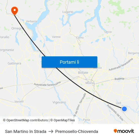 San Martino In Strada to Premosello-Chiovenda map