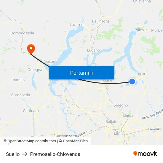 Suello to Premosello-Chiovenda map