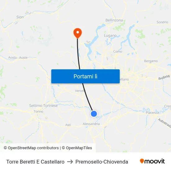 Torre Beretti E Castellaro to Premosello-Chiovenda map