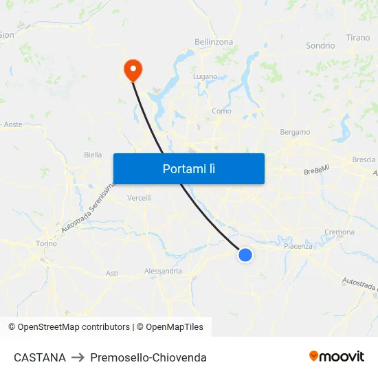 CASTANA to Premosello-Chiovenda map