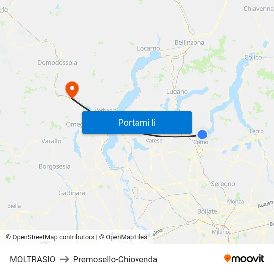 MOLTRASIO to Premosello-Chiovenda map