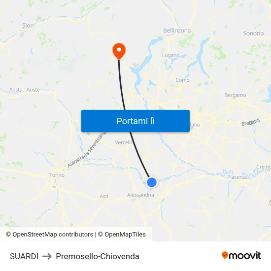SUARDI to Premosello-Chiovenda map