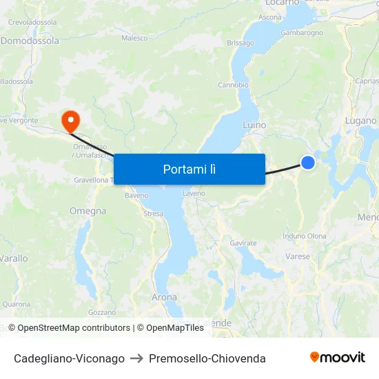 Cadegliano-Viconago to Premosello-Chiovenda map
