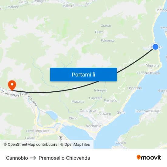 Cannobio to Premosello-Chiovenda map