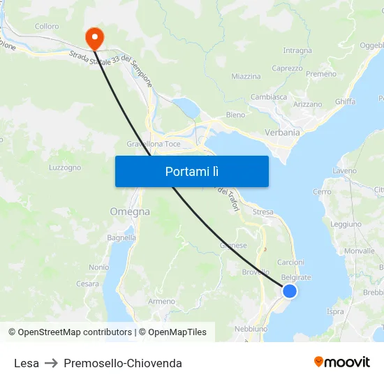 Lesa to Premosello-Chiovenda map