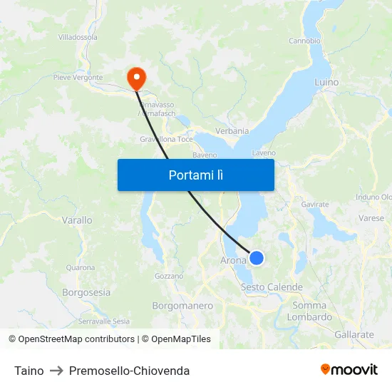 Taino to Premosello-Chiovenda map
