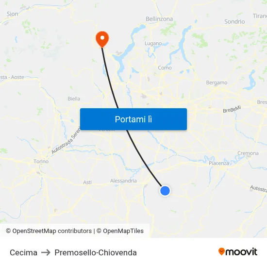 Cecima to Premosello-Chiovenda map